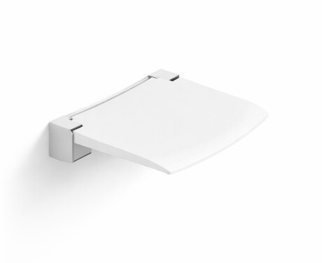 Folding shower seat / matt white, chrome