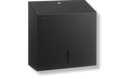 V-fold paper towel dispenser (max. paper roll dimensions 25x11.5x24 cm) R1 series / matt black stainless steel