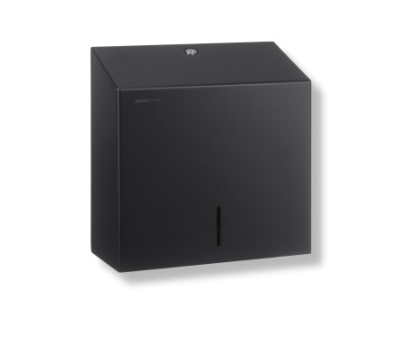 V-fold paper towel dispenser (max. paper roll dimensions 25x11.5x24 cm) R1 series / matt black stainless steel