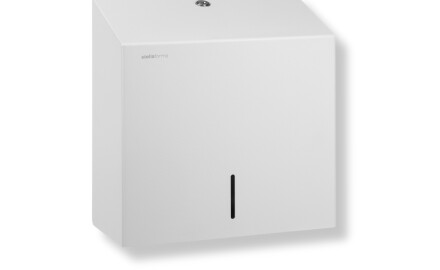 V-fold paper towel dispenser (max. paper roll dimensions 25x11.5x24 cm) R1 series / matt white stainless steel