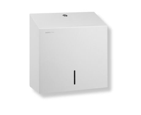 V-fold paper towel dispenser (max. paper roll dimensions 25x11.5x24 cm) R1 series / matt white stainless steel