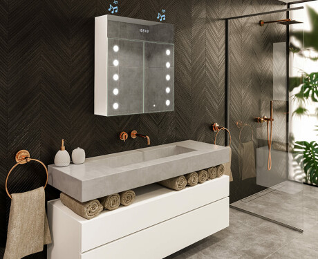 LED Illuminated Mirror Cabinet - L06 Emily 66,5 x 72cm #10