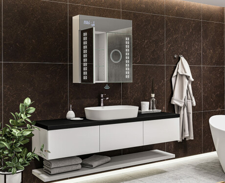 LED Illuminated Mirror Cabinet - L55 Emily 66,5 x 72cm #11