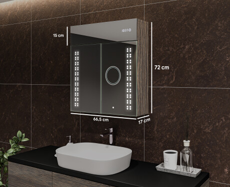 LED Illuminated Mirror Cabinet - L55 Emily 66,5 x 72cm #2