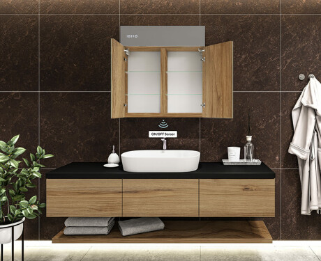 LED Illuminated Mirror Cabinet - L55 Emily 66,5 x 72cm #8