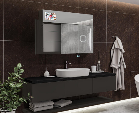 Smart LED Illuminated Mirror Cabinet - L27 Sarah 100 x 72cm #11