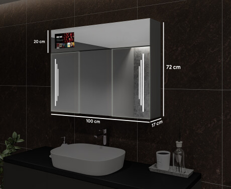 Smart LED Illuminated Mirror Cabinet - L27 Sarah 100 x 72cm #3