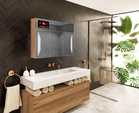 Smart LED Illuminated Mirror Cabinet - L27 Sarah 100 x 72cm #7