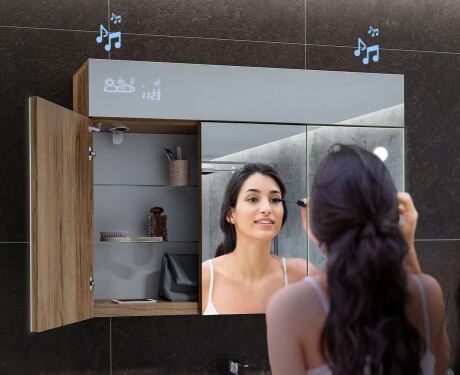 LED Illuminated Mirror Cabinet - L06 Emily 100 x 72cm #7