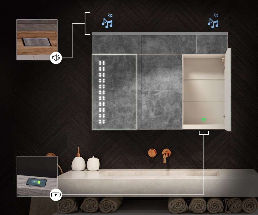 Artforma LED Illuminated Mirror L55 Emily