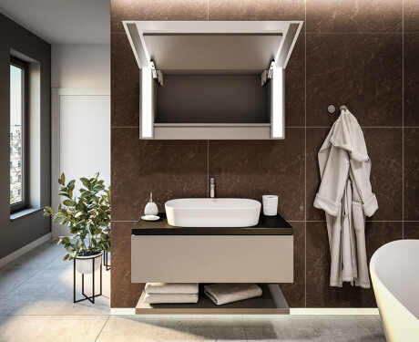 LED Illuminated Mirror Cabinet Sofia 100 x 50cm #9