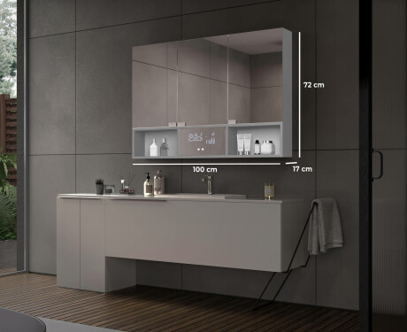LED Bathroom Cabinet Emma - 3-door 100 x 72cm #2