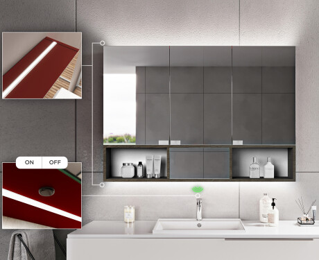 LED Bathroom Cabinet Emma - 3-door 100 x 72cm #7