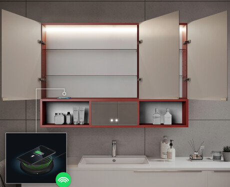 LED Bathroom Cabinet Emma - 3-door 100 x 72cm #9