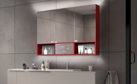 LED Bathroom Cabinet Emma - 3-door 100 x 72cm