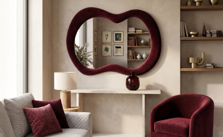 Upholstered organic mirror - Velora Marea