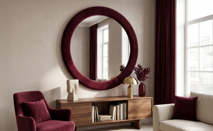 Oval mirror with a soft upholstered frame - Velora Ovale