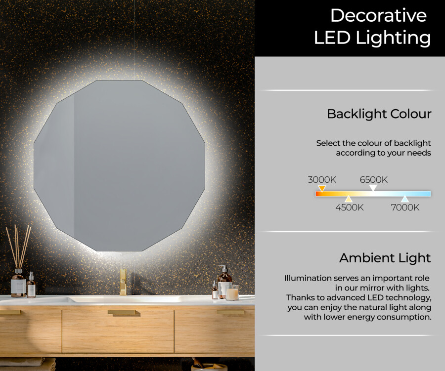 Artforma Backlit LED Bathroom Mirror L112