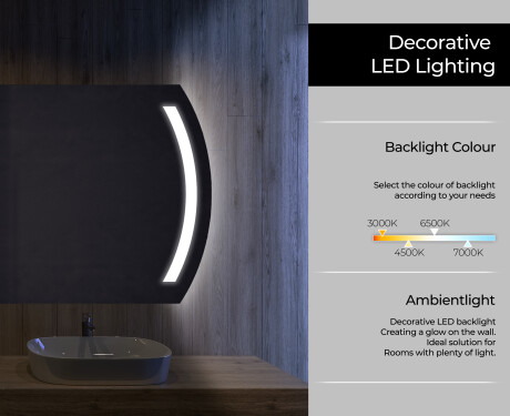 Designer Backlit LED Bathroom Mirror L67 #3