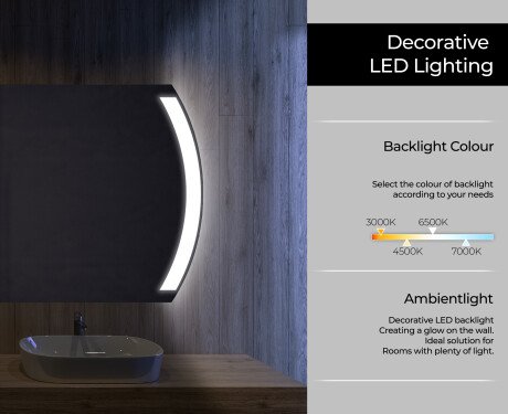 Designer Backlit LED Bathroom Mirror L68 #3