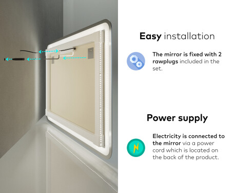 Designer Backlit LED Bathroom Mirror L141 #10