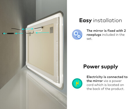Designer Backlit LED Bathroom Mirror L145 #10