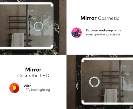 Designer Backlit LED Bathroom Mirror L145 #8