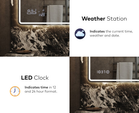 Designer Backlit LED Bathroom Mirror L147 #7