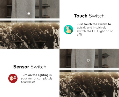 Designer Backlit LED Bathroom Mirror L147 #9