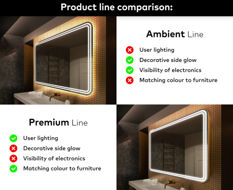 Designer Backlit LED Bathroom Mirror L148 #2