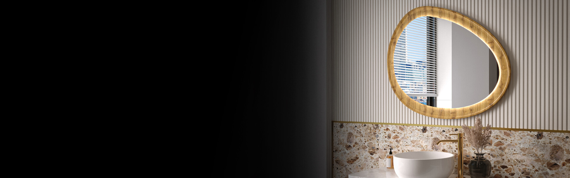 Mirrors in a wooden frame