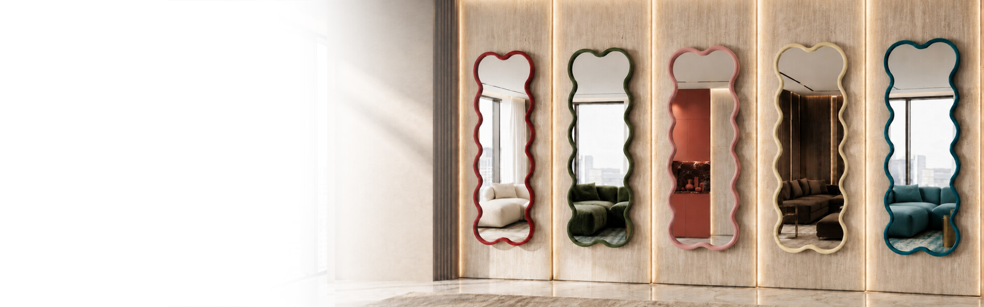 Mirrors in a decorative MDF frame